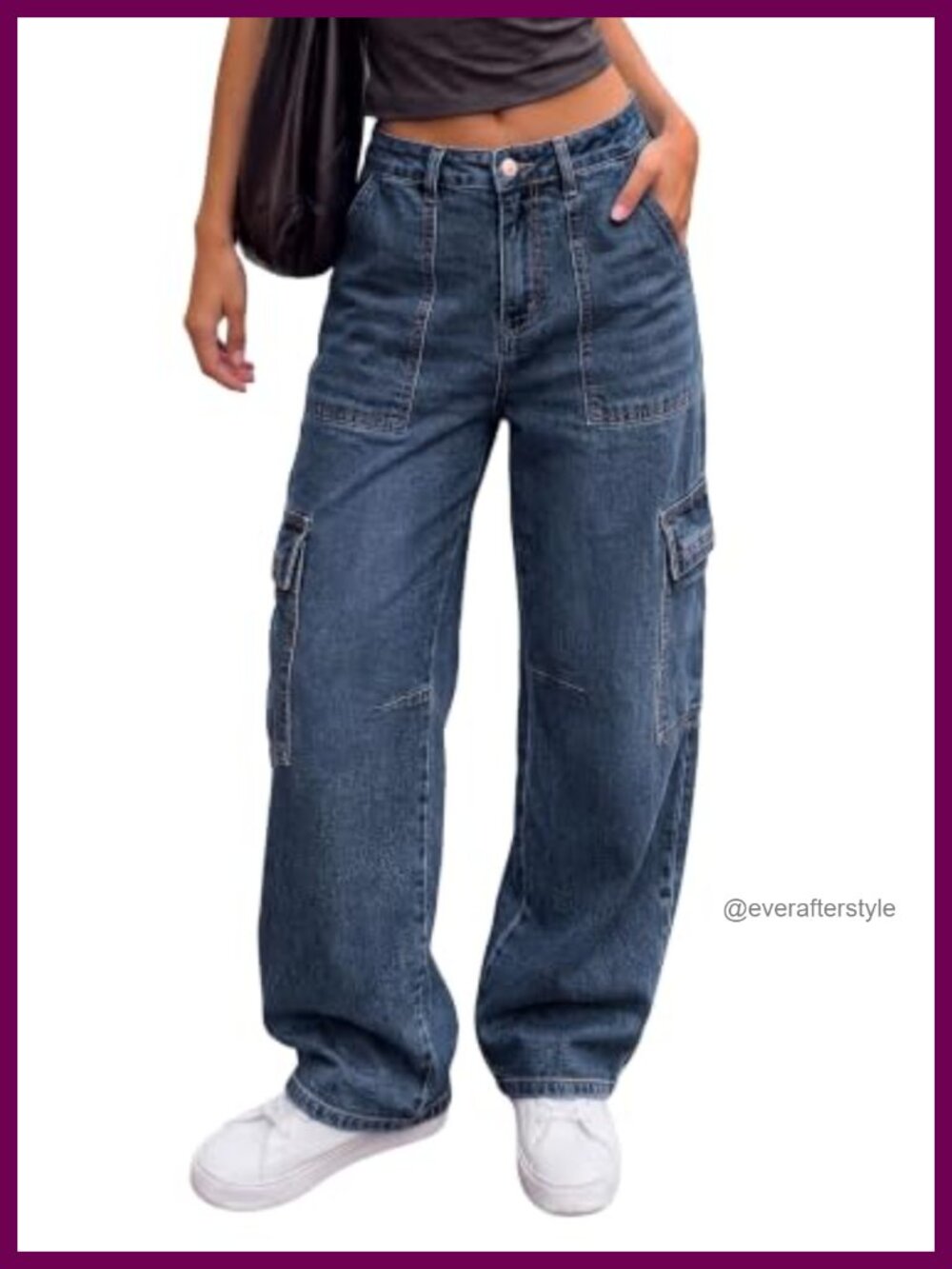 Barrel Pants Womens Baggy Wide Leg Denim Jeans Y2K Streetwear